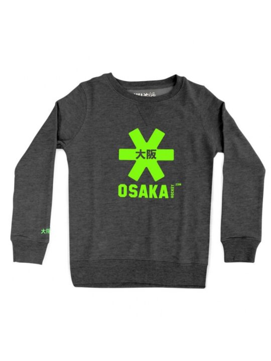 Osaka sweater kids Antraciet / navy melange / groen