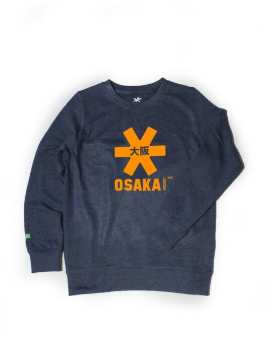 Osaka sweater kids Navy melange / knal oranje